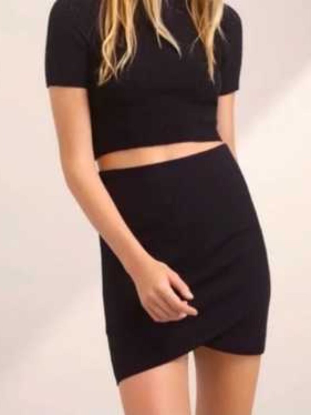 Talula Black Ponte Knit Primrose Mini Pencil Skirt